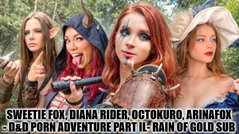 Sweetie Fox, Diana Rider, Octokuro, ArinaFox - Aventura porno de D&D Parte II - Lluvia de oro sub