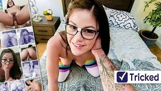 La Hermana sin gafas es follada por su hermanastro y cree que es su novio - Kendra Spade